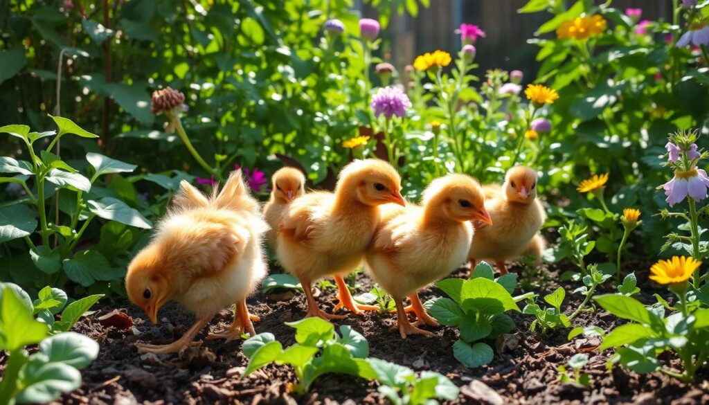 Golden Laced Wyandotte chicks contributing to sustainable living