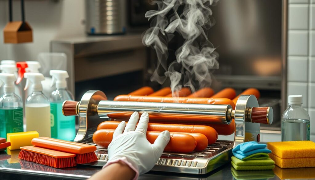 Hot Dog Grill Cleaning