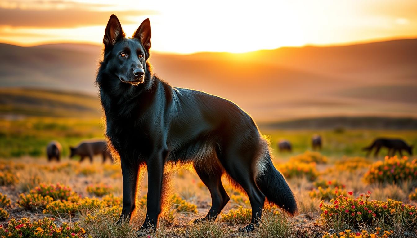 black colored german shepherd