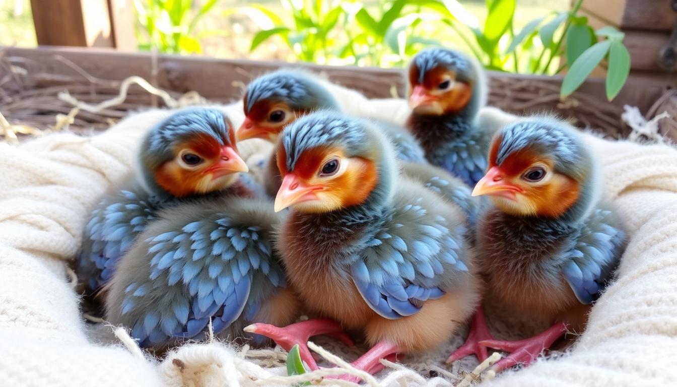 blue laced red wyandotte chicks