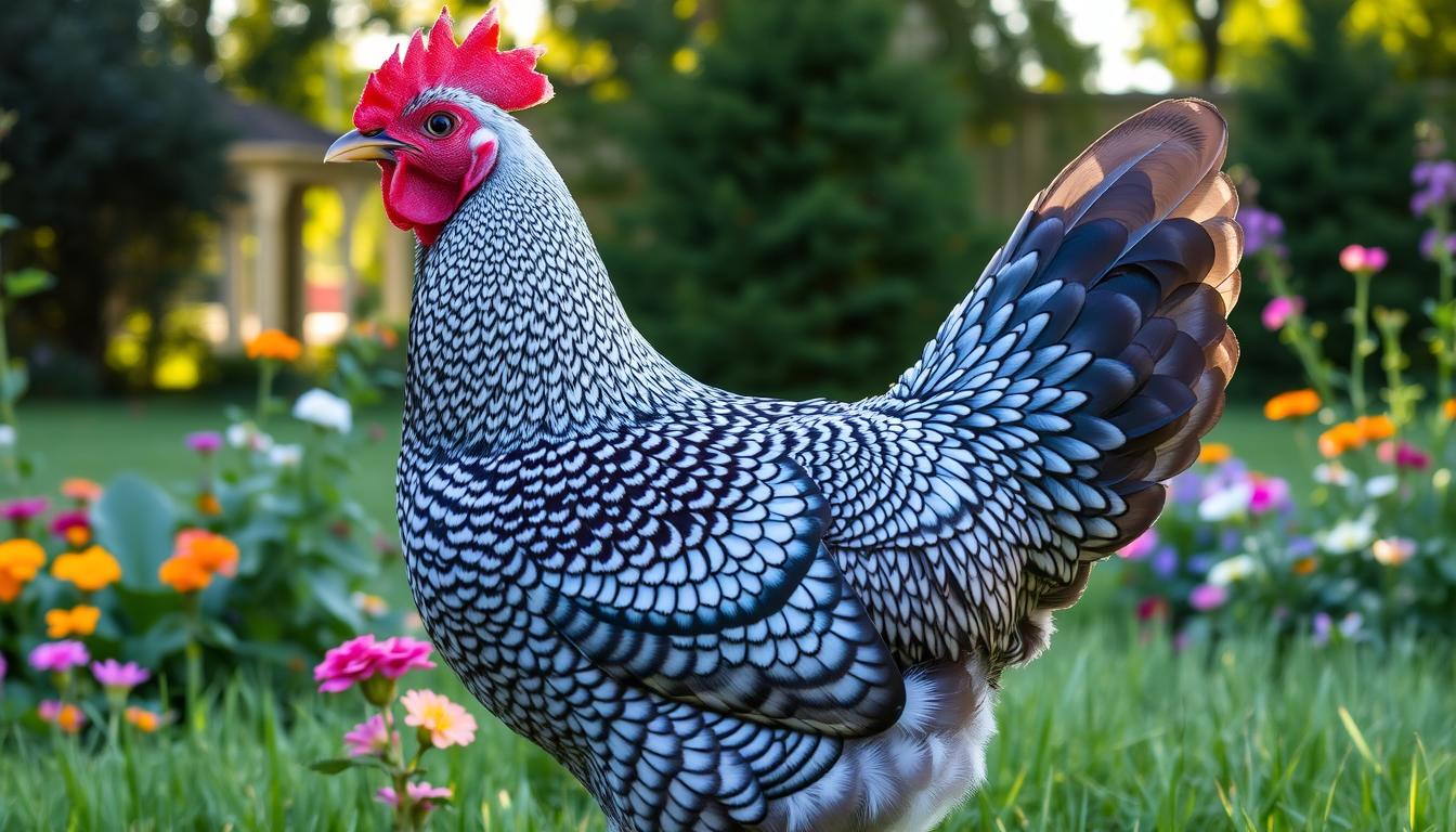 blue laced wyandotte hen