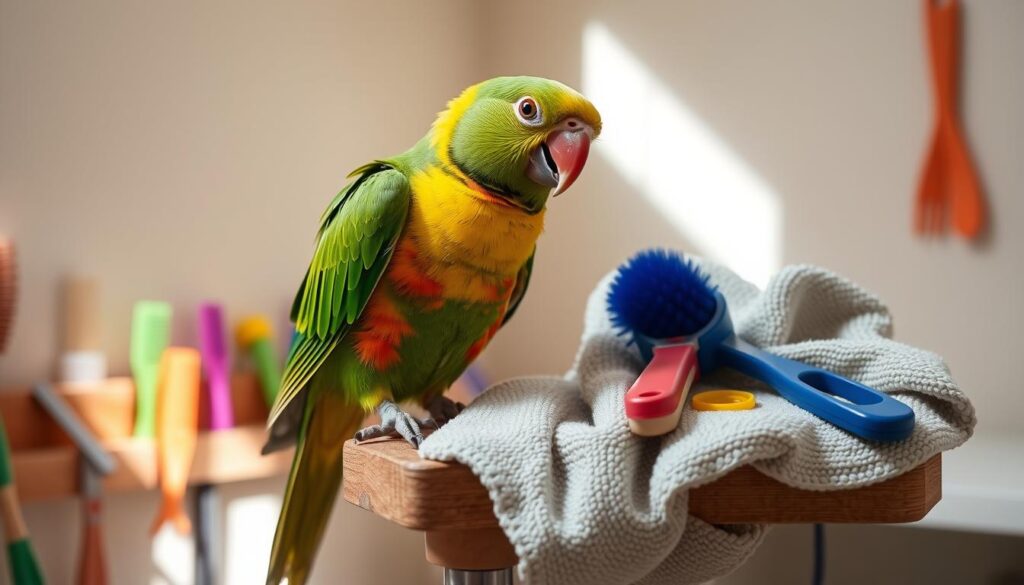 conure grooming