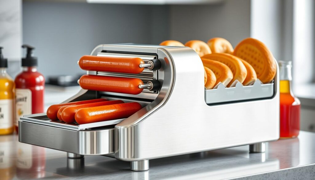 hot dog roller with bun warmer