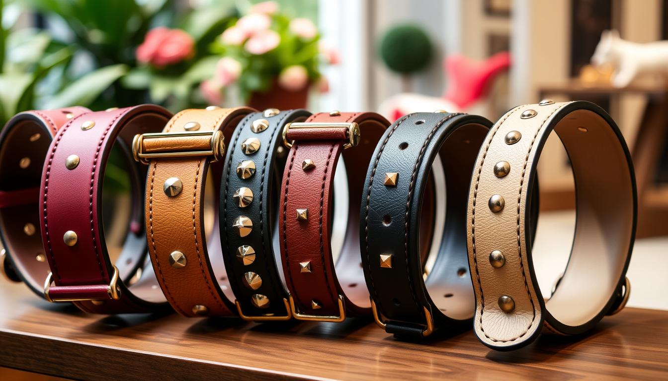 wide leather dog collars