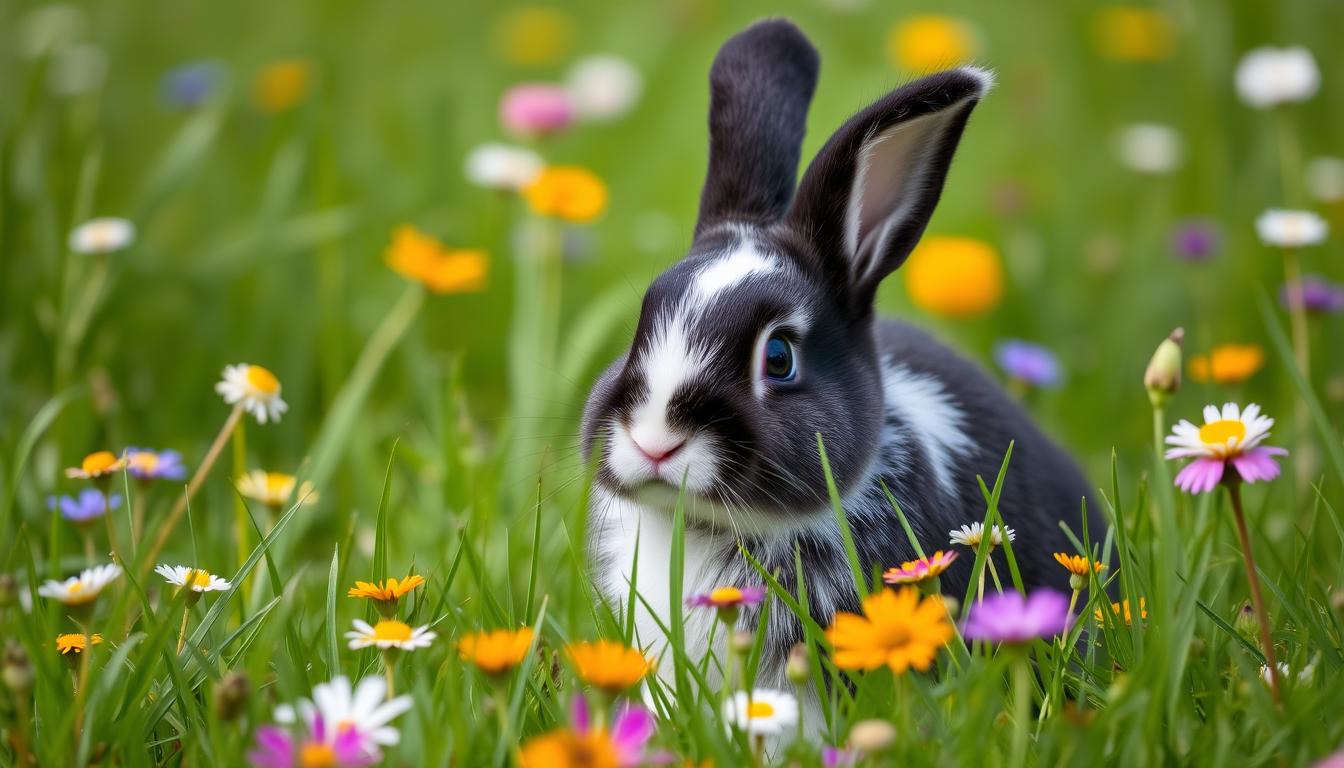 black and white bunny rabbit