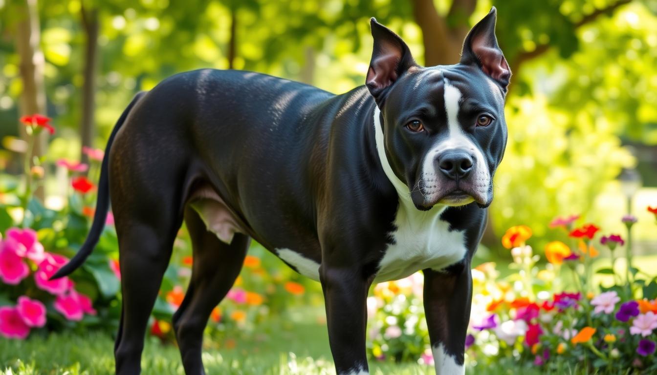 black and white pit bull terrier