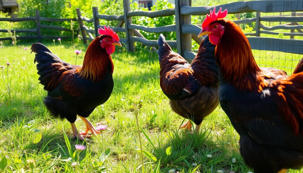 black copper maran chickens