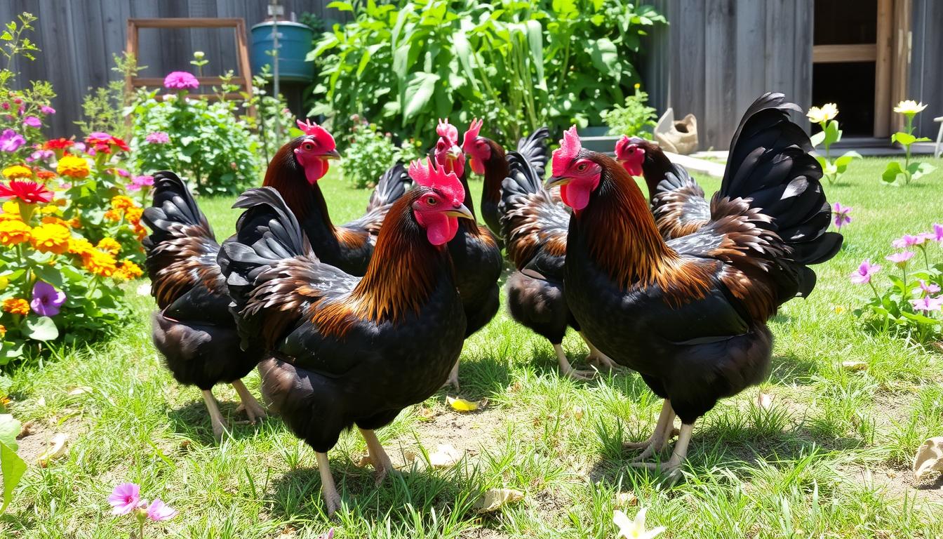 black copper maran chickens