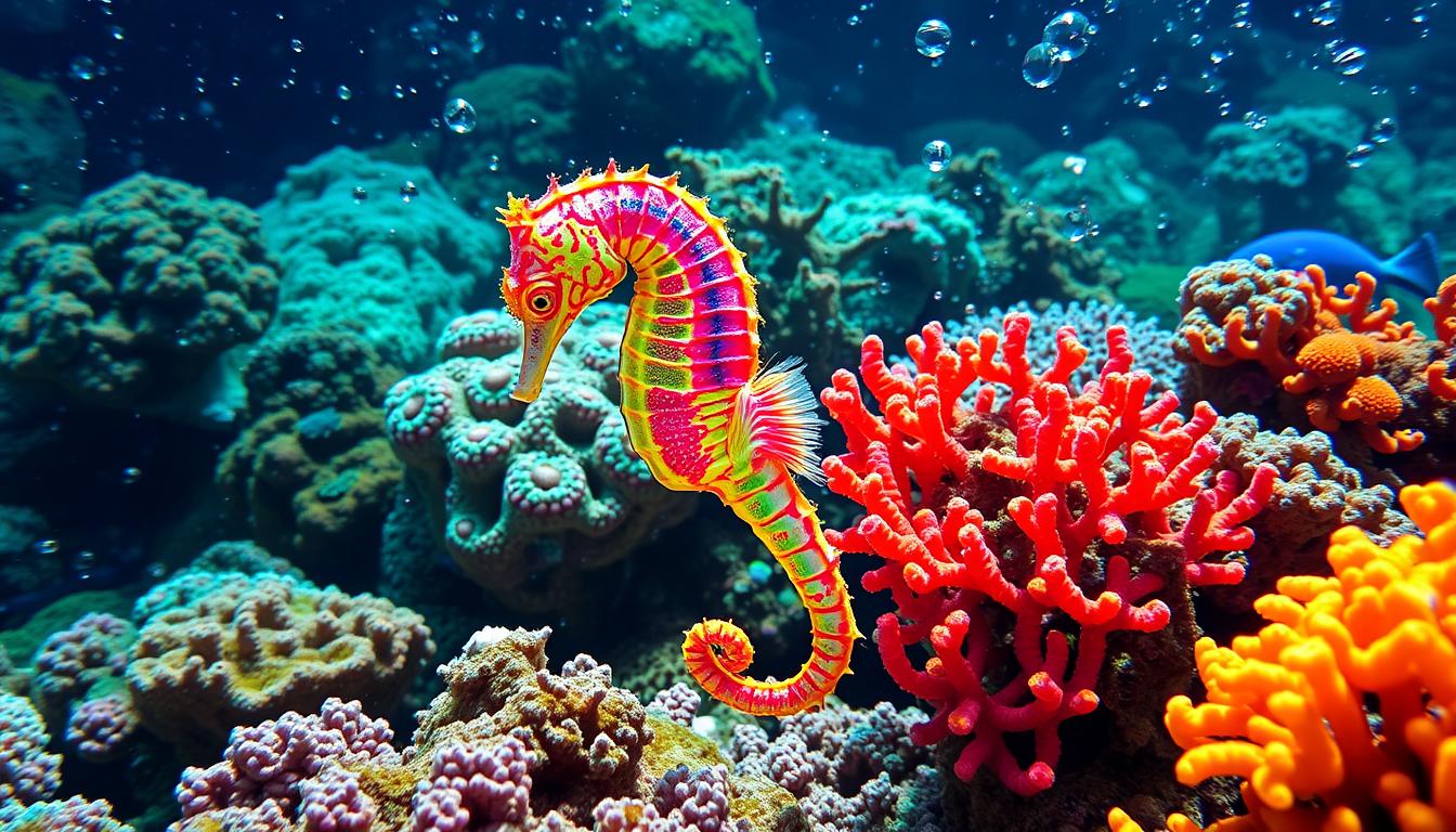 colorful seahorse