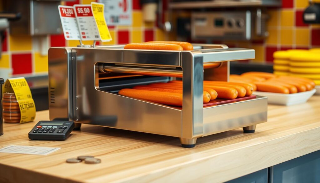 cost of hot dog roller machine