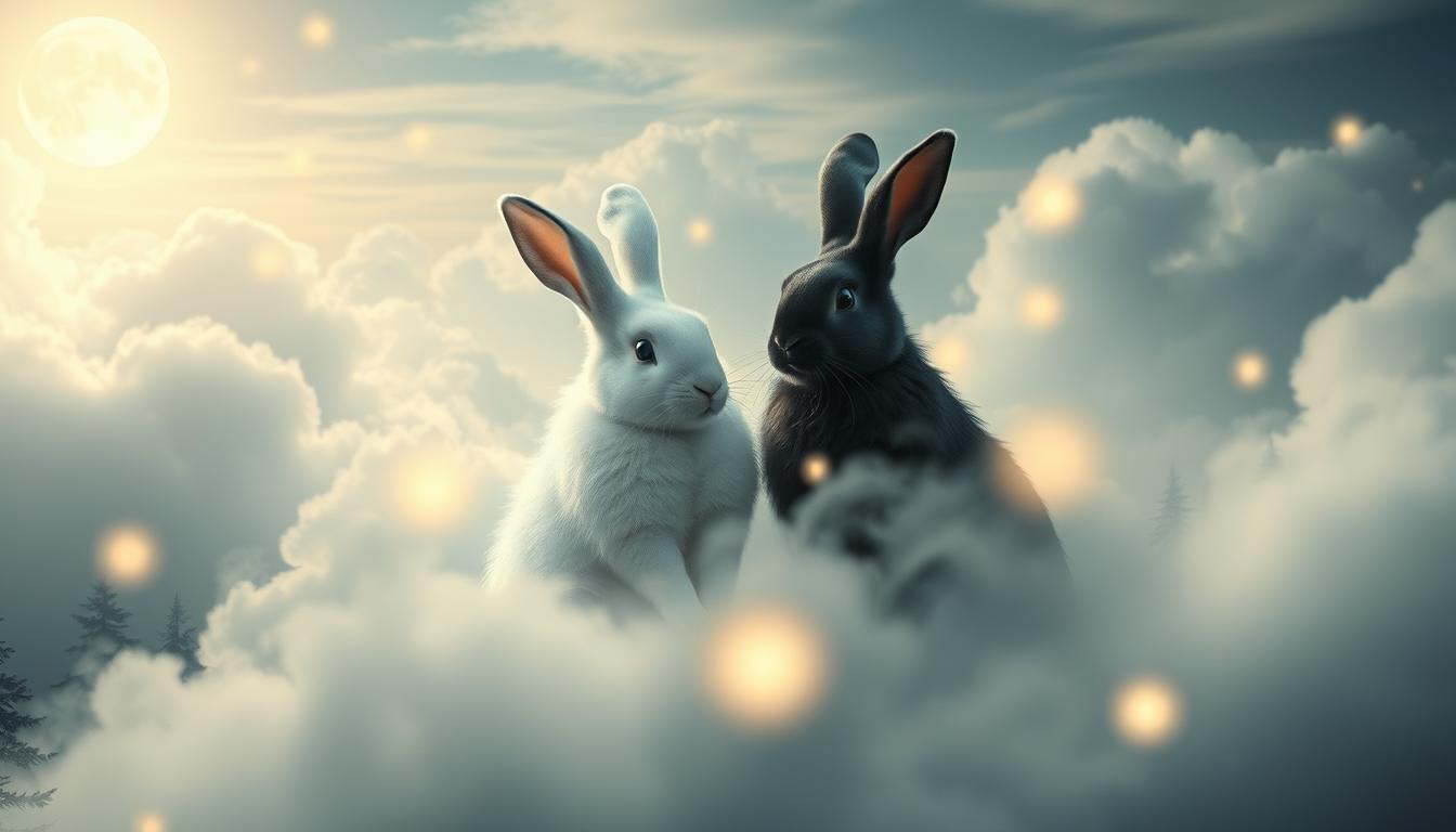 dreaming of a black and a white rabbit spiritual