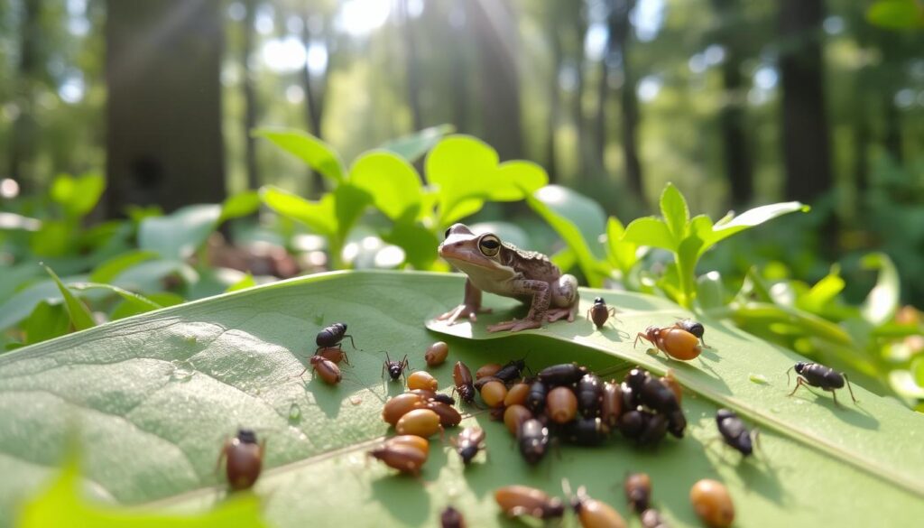 feeding baby toad