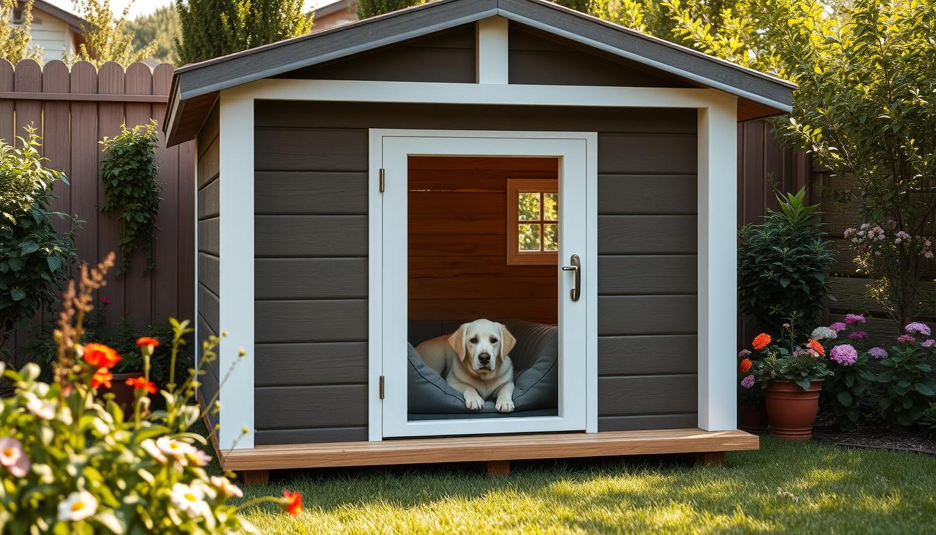 large insulated dog house with heat and air