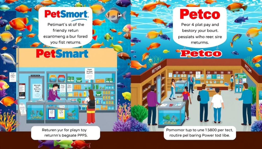 petco vs petsmart fish return process