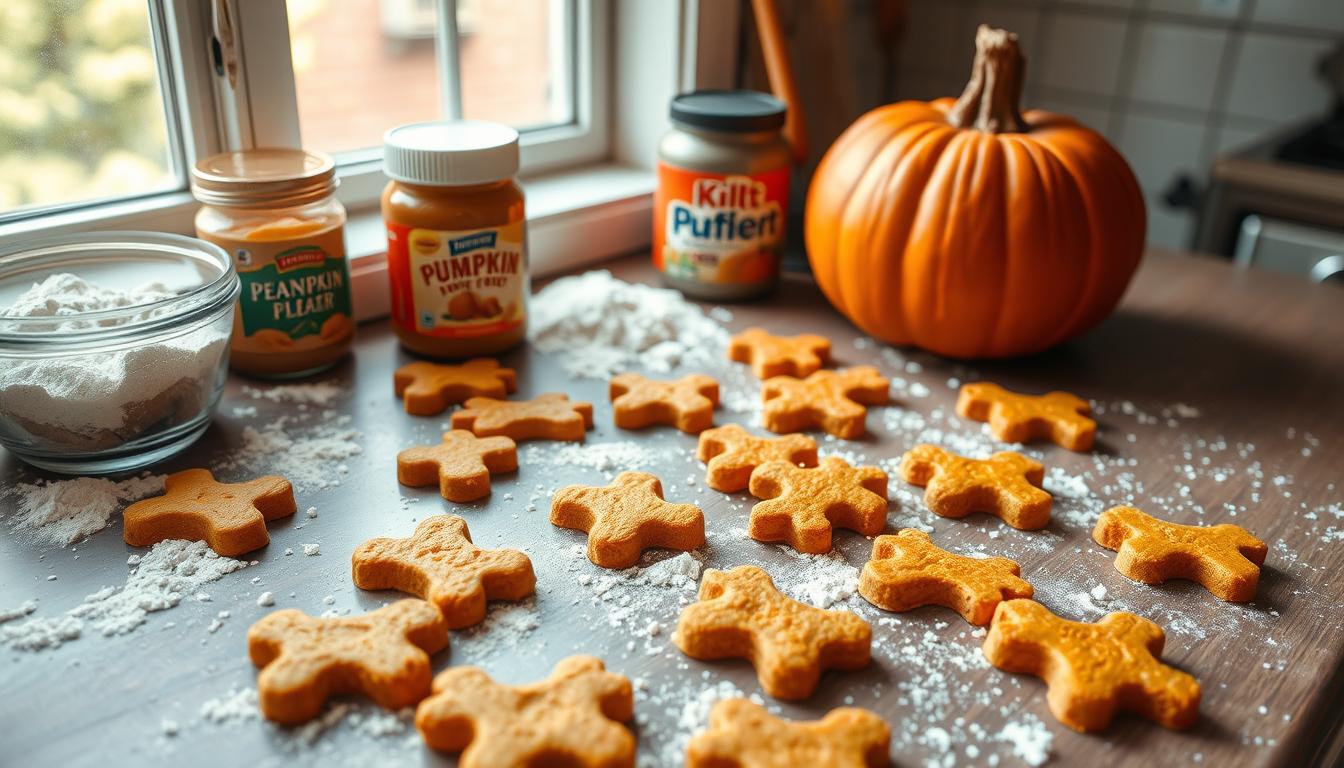 pumpkin peanut butter dog treats