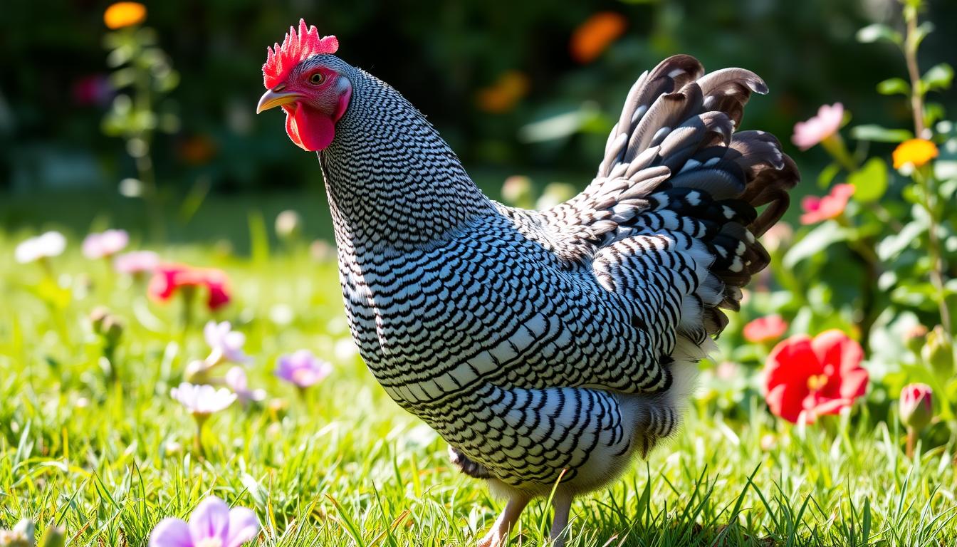 silver laced wyandotte hen