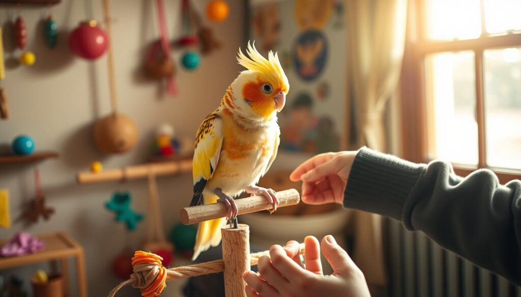 training cinnamon cockatiel