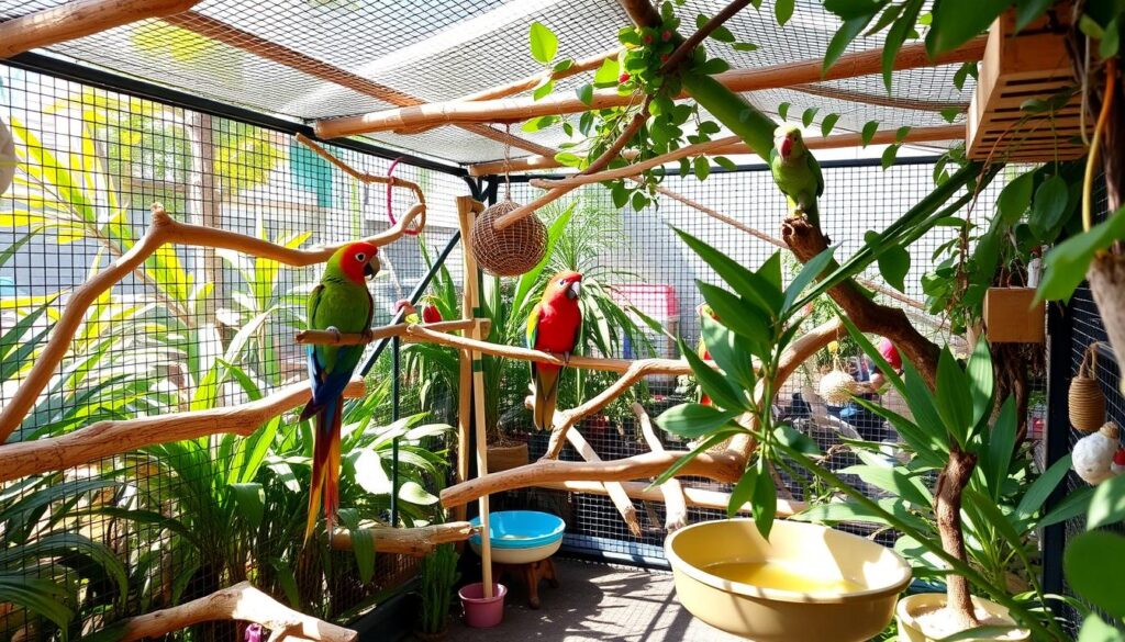 housing requirements for mexican red head parrot