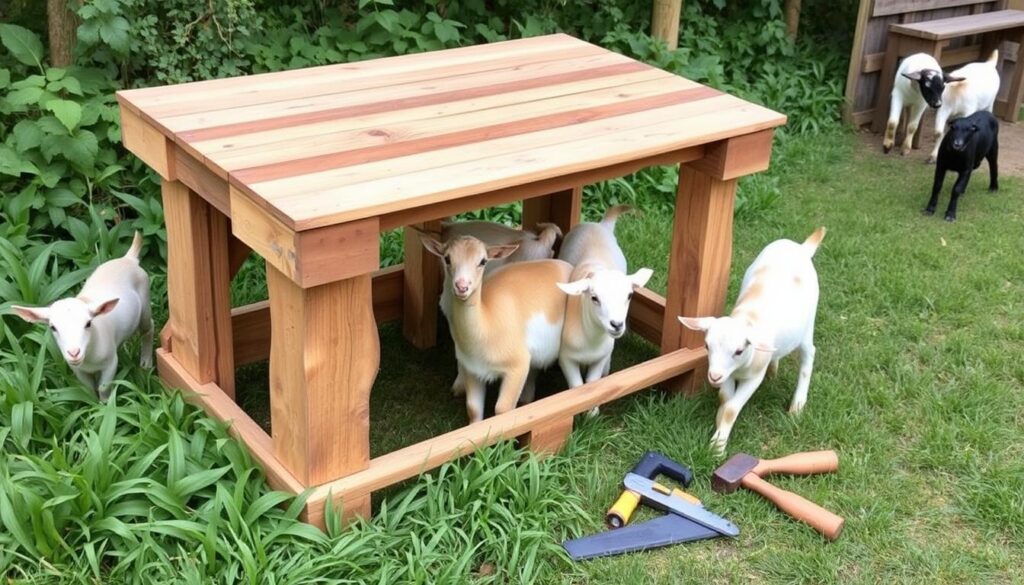 DIY goat feeder project