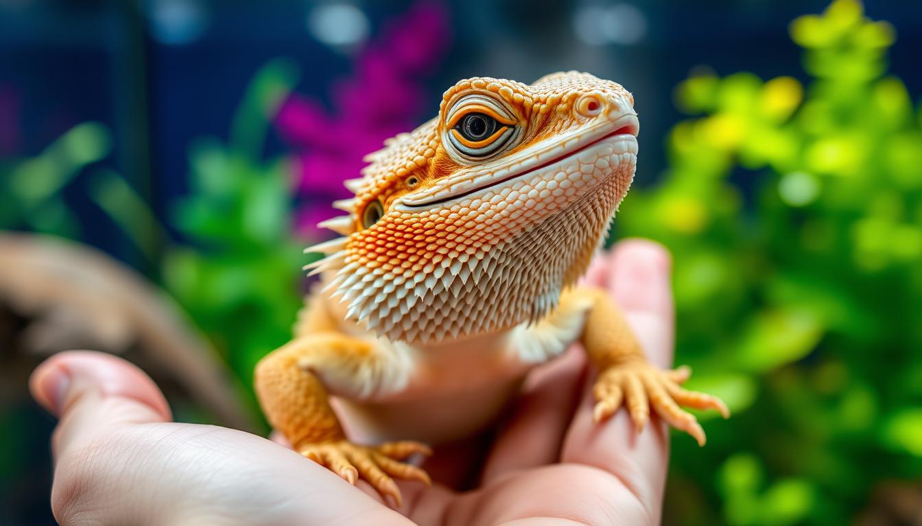 bearded dragon makes clicking noise when i pick him up