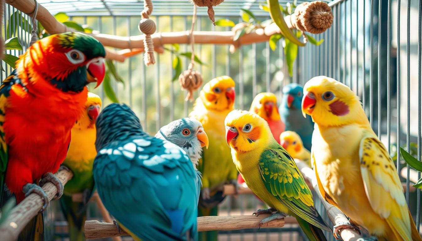 can you put parakeets and cockatiels in the same cage