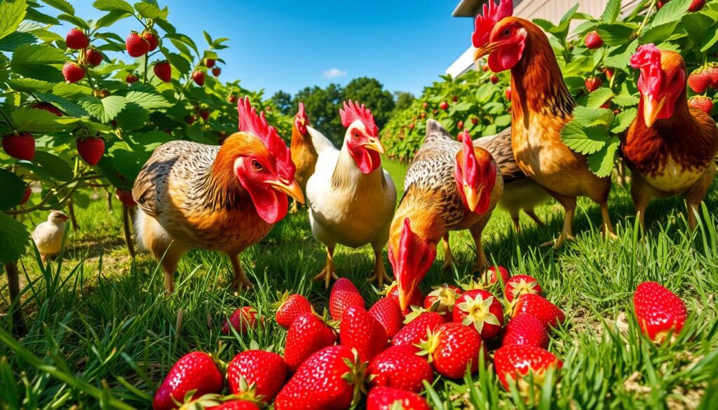 chickens diet strawberries