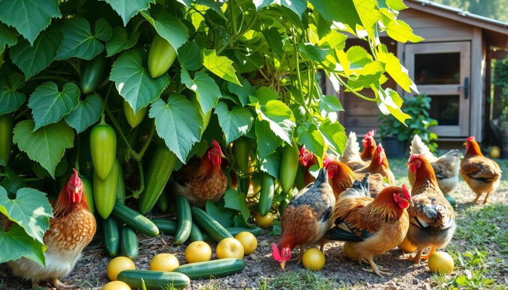 cucumbers for backyard chickens