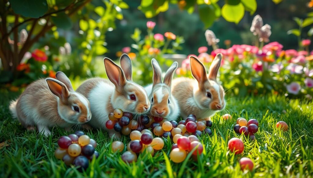 feeding grapes to rabbits