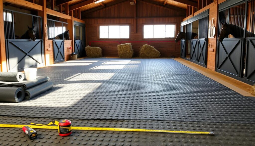 horse stable mats installation