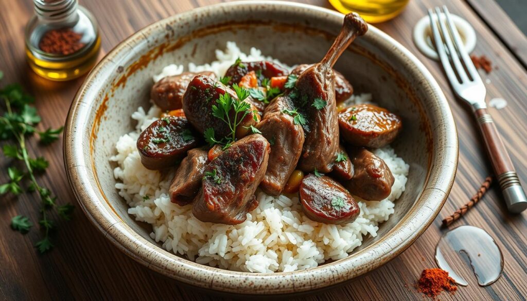 mediterranean lamb over rice