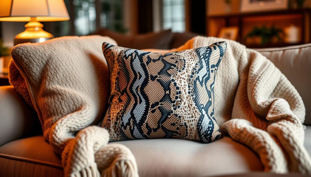 snake print throw pillow