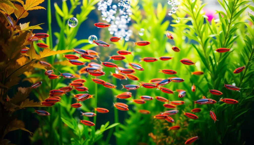 tropical fish in a freshwater aquarium